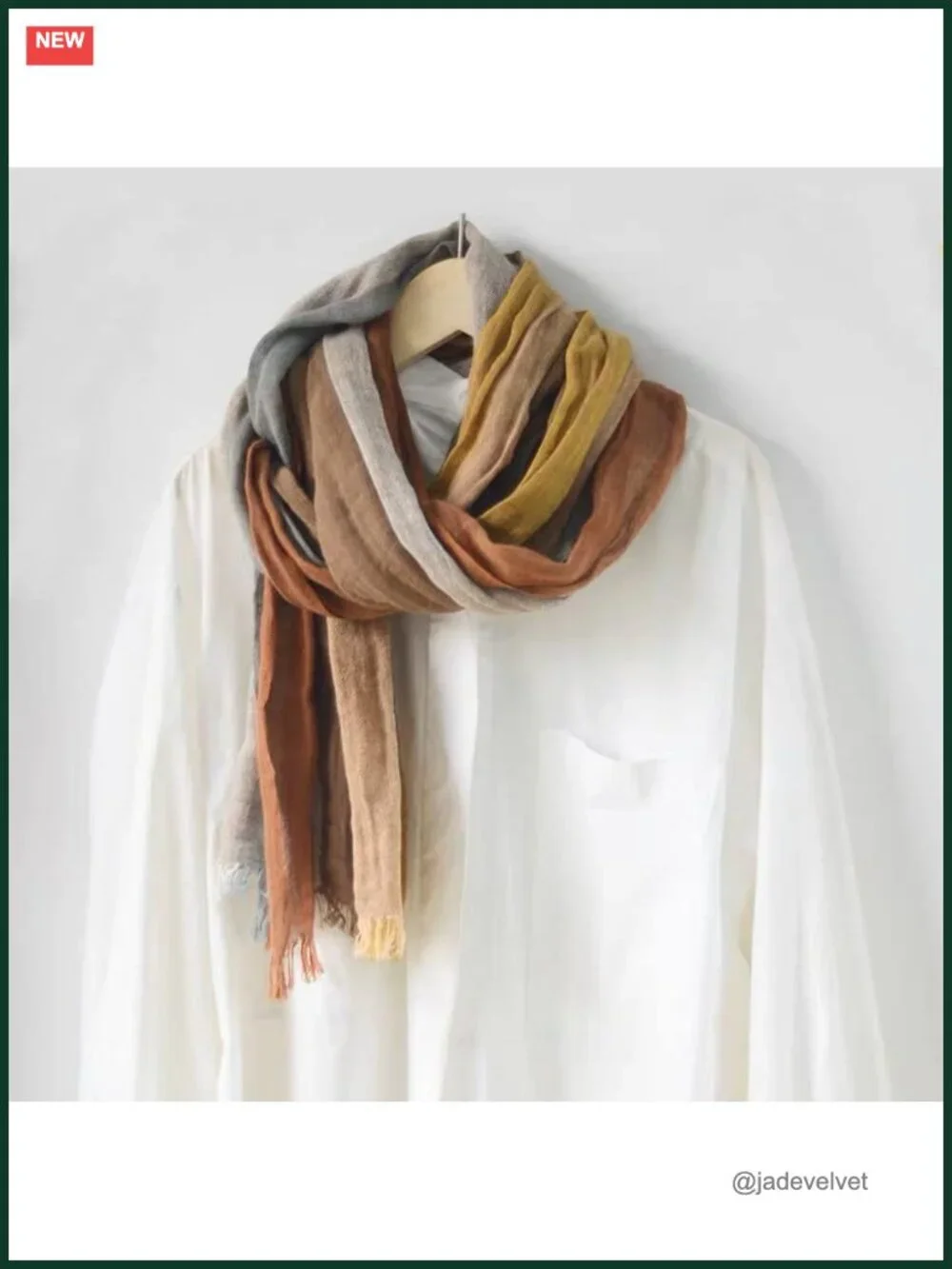 Soft Lightweight Cotton Linen Scarf Shawl Wrap Large